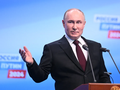 Tổng thống Nga Vladimir Putin có bài phát biểu sau cuộc bầu cử (Ảnh: Getty)