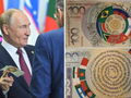 Tổng thống Nga Vladimir Putin xuất hiện cùng tờ tiền giấy lạ tại hội nghị thượng đỉnh BRICS (Ảnh: Getty)