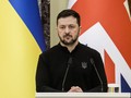 Tổng thống Ukraine Volodymyr Zelensky tham dự cuộc họp báo ở Kiev ngày 16/1. Ảnh: Getty.