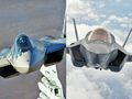 Su-57 của Nga (trái) và F-22 của Mỹ. Ảnh: Eurasian Times.