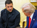 Tổng thống Ukraine Volodymyr Zelensky đã trao cho Tổng thống Mỹ Donald Trump một bức thư do vợ ông là Olena Zelenska viết cho Đệ nhất phu nhân Mỹ Melania. Ảnh: EPA.