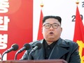 Lãnh đạo Triều Tiên Kim Jong-un trong một bài phát biểu. Ảnh: Getty.