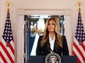 Đệ nhất phu nhân Melania Trump phát biểu tại Nhà Trắng vào ngày 10/10 tại Washington, DC. Ảnh: Getty.