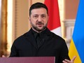 Tổng thống Ukraine Volodymyr Zelensky phát biểu với giới truyền thông sau cuộc họp của liên minh tự nguyện vào ngày 24/10. Ảnh: Getty.