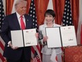 Tổng thống Mỹ Donald Trump và Thủ tướng Nhật Bản Sanae Takaichi tại Tokyo vào ngày 28/10. Ảnh: Getty.