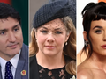 Cựu Thủ tướng Canada Justin Trudeau, bà Sophie Gregoire và nữ ca sĩ Katy Perry. Ảnh: AFP.