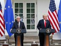 Hai ông Donald Trump và Jean Juncker họp báo chung sau khi hội đàm.