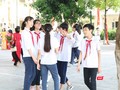 Học sinh tromg ngày khai giảng đầu năm học mới. Ảnh: Minh Thúy.