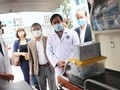 PGS.TS. Lương Ngọc Khuê kiểm tra công tác phòng dịch COVID-19 tại Thái Nguyên. Ảnh: Lê Hảo
