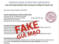 Ảnh chụp giấy xét nghiệm giả mạo 