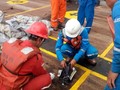 Đội tìm kiếm xem xét các mảnh vỡ.