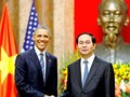 Chủ tịch nước Việt Nam Trần Đại Quang và Tổng thống Hoa Kỳ Barack Obama ở Hà Nội sáng 23/5/2016.