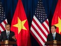 Tổng thống Hoa Kỳ Obama và Chủ tịch nước Trần Đại Quang tại Phủ Chủ tịch ở Hà Nội ngày 23/5/2016.