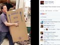 Hình ảnh ông David Cameron dọn đồ được chia sẻ trên mạng xã hội - Ảnh: FB