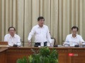 Ông Nguyễn Thành Phong - Chủ tịch UBND TP.HCM tại cuộc họp Ban chỉ đạo phòng, chống COVID-19 chiều 29/2. Ảnh: Sỹ Đông