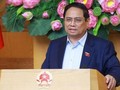 Thủ tướng Phạm Minh Chính chủ trì họp đánh giá tác động của các cuộc xung đột trên thế giới ảnh hưởng đến tình hình kinh tế-xã hội trong nước. (Ảnh: Dương Giang/TTXVN).