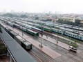 Các đoàn tàu ở ga Hà Nội.