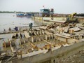 Phá dỡ tàu biển bên bờ sông Cấm ở Hải Phòng. Ảnh: Báo Hải Phòng