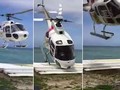 Clip trực thăng bị gió quật văng khi hạ cánh
