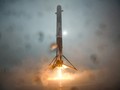 Khoảnh khắc tên lửa đẩy Falcon-9 chuẩn bị hạ xuống dàn đáp ngoài biển Thái Bình Dương ngày 17.1.2016 (giờ Los Angeles) - Ảnh: SpaceX