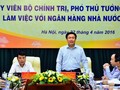 Phó Thủ tướng Chính phủ Vương Đình Huệ chủ trì cuộc họp về triển khai Nghị quyết số 01/2016/NQ-CP của Chính phủ, hoạt động ngân hàng, thị trường tiền tệ và các nhiệm vụ trọng tâm của Ngân hàng Nhà nước Việt Nam năm 2016 (Ảnh: Nhật Bắc - VGP)