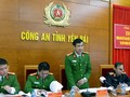 Đại tá Phạm Ngọc Thắng - Phó giám đốc Công an tỉnh Yên Bái - tại buổi họp báo 