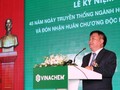 Ông Nguyễn Anh Dũng đọc diễn văn 45 truyền thống VINACHEM. Nguồn: Tạp chí Công thương
