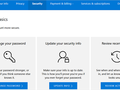 Giao diện thẻ Security trong trang Dashboard tài khoản Microsoft