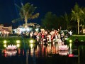 Tối 14/8, tại Hội An, 7 đài sen lớn mừng mùa Vu Lan 2019 đã được thắp sáng trên sông.