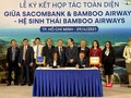 Toàn cảnh buổi lễ ký kết hợp tác toàn diện giữa Sacombank và Bamboo Airways - hệ sinh thái Bamboo Airways