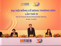 Ông Đỗ Quang Hiển - Chủ tịch HĐQT SHB - phát biểu tại AGM 2023