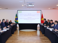 Toàn cảnh cuộc tọa đàm giữa Thủ tướng Phạm Minh Chính với doanh nghiệp Brazil (Ảnh: VGP)