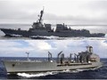 Hai tàu USS Stockdale, DDG-106 (trên) và USNS Pecos, T-AO-197 (dưới) đã đi xuyên eo biển Đài Loan hôm 28.11
