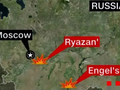 Hai trong số ba sân bay Nga bị Ukraine tấn công, sân bay Ryazan chỉ cách Moscow hơn 100km (Ảnh: QQ).