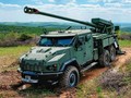 Pháo tự hành bánh lốp 2S22 Bohdana 4.0 trên khung gầm xe tải 158 8x8 Phoenix. Ảnh Army Recognition.