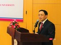 GS. Tạ Thành Văn - Hiệu trưởng Trường Đại học Y Hà Nội phát biểu tại buổi lễ
