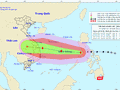 Đường đi của bão số 9 khi đi vào biển Đông
