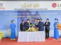 Quang cảnh lễ ký kết bàn giao mặt bằng toà nhà DITP Tower (Đà Nẵng) cho LG Electronics để tập đoàn này xây dựng Trung tâm R&D tại Đà Nẵng.
