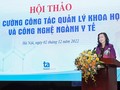Bộ trưởng Bộ Y tế Đào Hồng Lan phát biểu tại hội thảo (ảnh https://moh.gov.vn/)