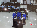 Các bị cáo Tôn Thất Thạnh, Nguyễn Thị Thanh Nhàn và Lê Thị Kim Chi tại toà