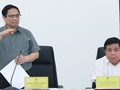 Thủ tướng Phạm Minh Chính nêu rõ, thời gian tới, cần tiếp tục hoàn thiện hệ thống cơ sở vật chất, hạ tầng, kiện toàn bộ máy, tổ chức của Trung tâm Đổi mới sáng tạo Quốc gia - Ảnh: VGP/Nhật Bắc