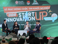 Các diễn giả, chuyên gia đối thoại tại chương trình khởi động cuộc thi khởi nghiệp sinh viên “UDA Startup Innovation 2025”.