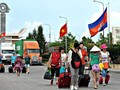 Một cửa khẩu biên giới Việt Nam-Campuchia - Ảnh: AFP V