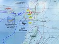 Bản đồ tình huống không kích của tốp máy bay Israel. Ảnh Bộ Quốc phòng Nga.
