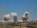 Không quân Nga - Syria không kích dữ dội chiến trường Hama. Ảnh Muraselon