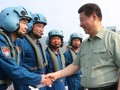 Ngày 9/4/2013, Chủ tịch Trung Quốc Tập Cận Bình thị sát căn cứ tàu ngầm Hạm đội Nam Hải, Hải quân Trung Quốc ở Tam Á, đảo Hải Nam. Ảnh: Tân Hoa xã