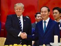 Tổng thống Mỹ Donald Trump và Chủ tịch nước Trần Đại Quang tại tiệc chiêu đãi tối ngày 11/11/2017. 