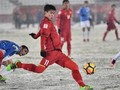 Hậu vệ Duy Mạnh trong trận chung kết giữa U23 Việt Nam và U23 Uzbekistan. Ảnh: Ifeng.