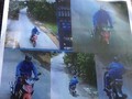 Nghi phạm cướp ngân hàng sử dụng xe máy Sirius màu đỏ đen. Ảnh: Camera an ninh.