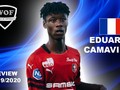 Eduardo Camavinga bất ngờ được tạp chí France Football bầu là Cầu thủ xuất sắc nhất lượt đi Ligue 1 mùa giải 2019 - 2020, khi mới 17 tuổi. Ảnh Rennes.